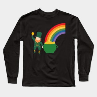 Pot Of Gold At The End Of A Rainbow Long Sleeve T-Shirt